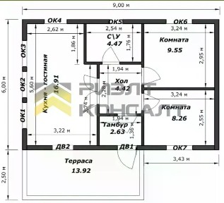 Продается 1-этажный дом, 57,5 м²