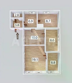 Продается 1-этажный дом, 59,9 м²