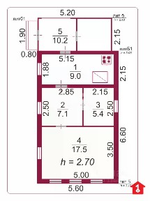 Продается 1-этажный дом, 39 м²