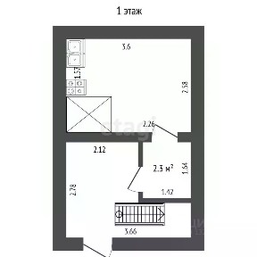 Продается 2-этажный дом, 36 м²