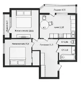 Продается 2-комн. квартира, 62 м²