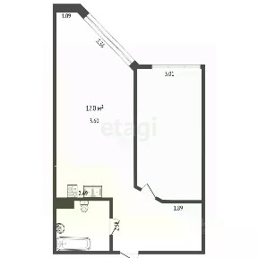 Продается 1-комн. квартира, 55 м²