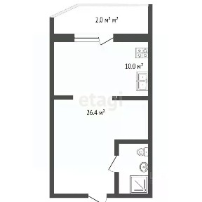 Продается студия, 26,4 м²