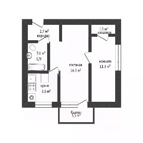 Продается 2-комн. квартира, 40,5 м²