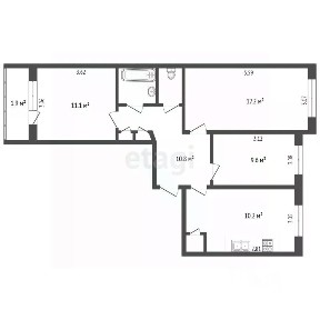 Продается 3-комн. квартира, 64,6 м²