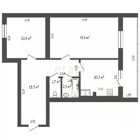 Продается 2-комн. квартира, 55 м²
