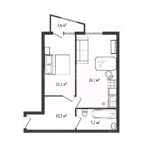 Продается 2-комн. квартира, 57,3 м²