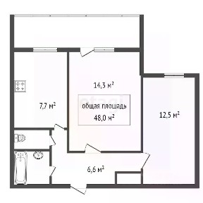Продается 2-комн. квартира, 48 м²