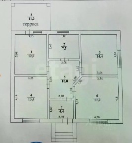 Продается 1-этажный дом, 98 м²