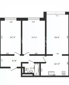 Продается 3-комн. квартира, 72 м²