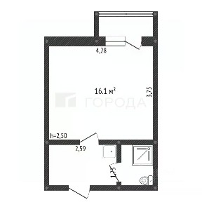 Продается 1-комн. квартира, 22,8 м²