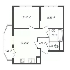 Продается 2-комн. квартира, 50,9 м²