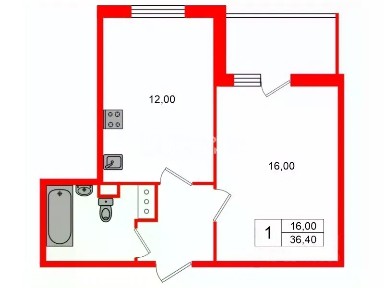 Сдается 1-комн. квартира, 36,4 м²