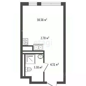 Продается студия, 20,85 м²