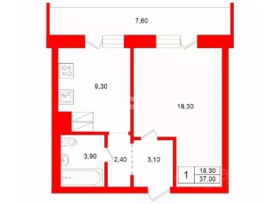 Продается 1-комн. квартира, 37 м²