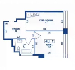 Продается 1-комн. квартира, 43 м²