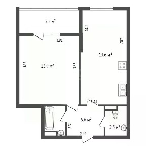 Продается 1-комн. квартира, 39 м²