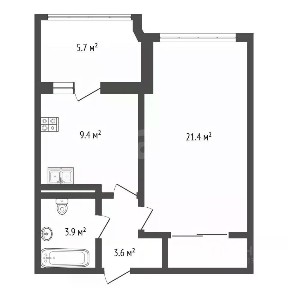 Продается 1-комн. квартира, 37,8 м²