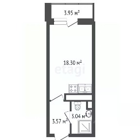 Продается студия, 25 м²
