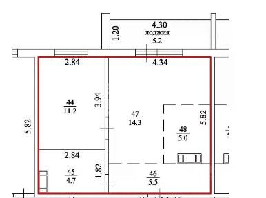 Продается 2-комн. квартира, 41 м²