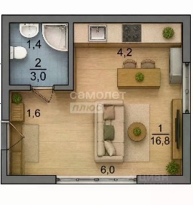 Продается студия, 20 м²