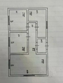 Продается 1-этажный дом, 77 м²