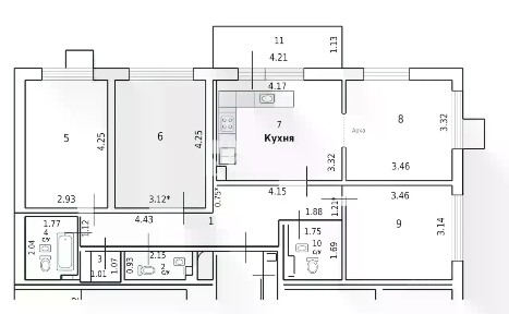 Продается 4-комн. квартира, 85 м²