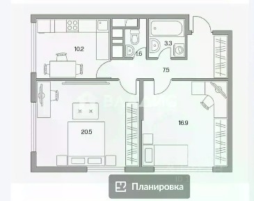 Продается 2-комн. квартира, 60 м²