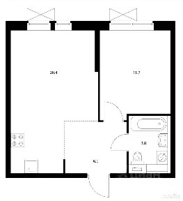 Сдается 1-комн. квартира, 41,2 м²