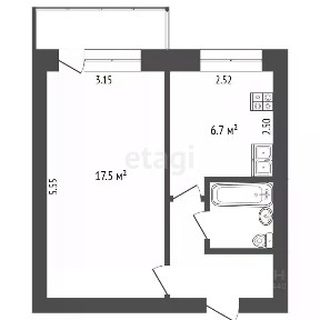 Продается 1-комн. квартира, 32,2 м²