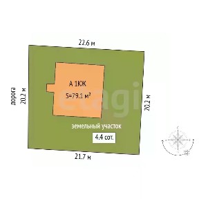 Продается 1-этажный дом, 79,1 м²