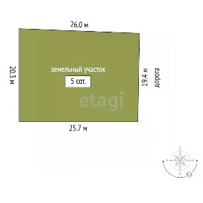 Продается участок, 5 сот.