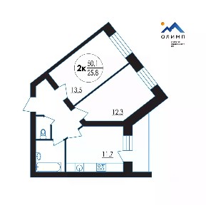 Продается 2-комн. квартира, 50,1 м²