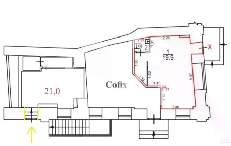 Сдается торговая площадь, 21 м²