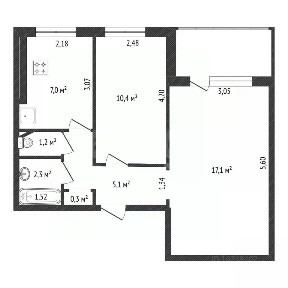 Продается 2-комн. квартира, 43,4 м²