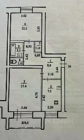 Продается 2-комн. квартира, 51,1 м²