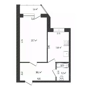 Продается 1-комн. квартира, 44,9 м²