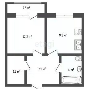 Сдается 1-комн. квартира, 38,5 м²