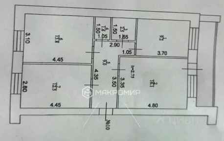 Продается 3-комн. квартира, 70 м²