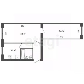 Продается 2-комн. квартира, 42,6 м²