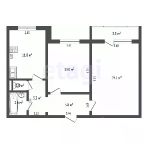 Продается 2-комн. квартира, 56,2 м²