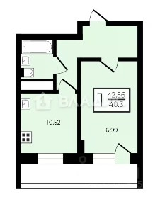 Продается 1-комн. квартира, 40,3 м²