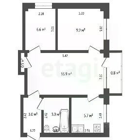 Продается 3-комн. квартира, 45,6 м²