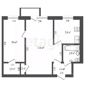 Продается 2-комн. квартира, 40,9 м²
