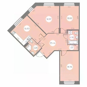 Продается 3-комн. квартира, 83,94 м²