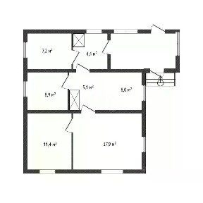 Продается 1-этажный дом, 62,8 м²