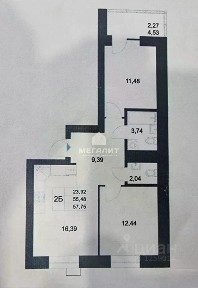 Сдается 3-комн. квартира, 58 м²
