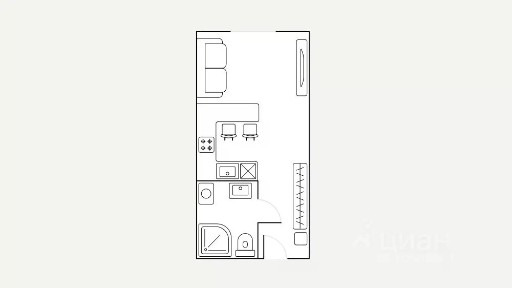 Сдается апартаменты-студия, 29 м²