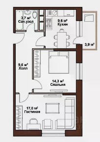 Продается 2-комн. квартира, 55 м²