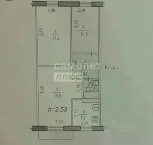 Продается 3-комн. квартира, 62 м²